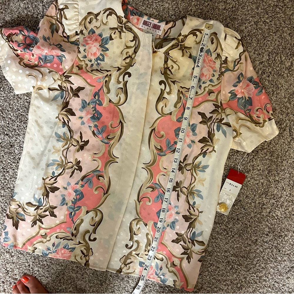 NWT Maggy London Vintage Silk Blouse - Picture 10 of 12
